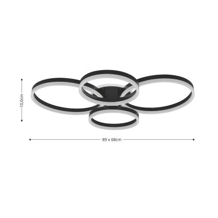 Brilagi - LED Dimmable ceiling light ORBITS LED/52W/230V 3000-6000K + remote control