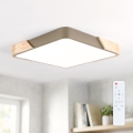 BRILAGI - LED Dimmable Ceiling Light PILANA SQUARE LED/48W/230V 3000-6500K oak/beige 42x42 cm + remote control