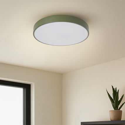 Brilagi - Dimmable LED ceiling light POOL LED/36W/230V 3000-6000K Ø 30 cm green + remote control