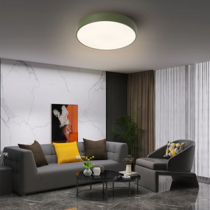 Brilagi - Dimmable LED ceiling light POOL LED/36W/230V 3000-6000K Ø 30 cm green + remote control