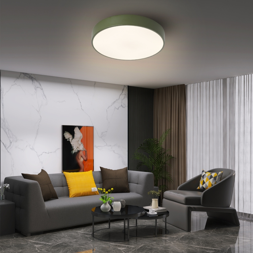 Brilagi - Dimmable LED ceiling light POOL LED/36W/230V 3000-6000K Ø 30 cm green + remote control