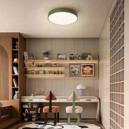 Brilagi - Dimmable LED ceiling light POOL LED/36W/230V 3000-6000K Ø 30 cm green + remote control