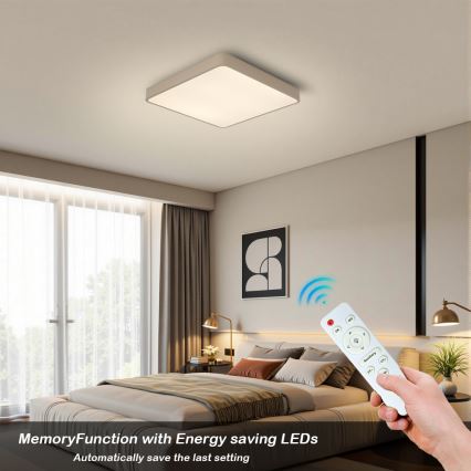 Brilagi - POOL LED Dimmable Ceiling Light LED/36W/230V 3000-6000K 40x40 cm Beige + Remote Control