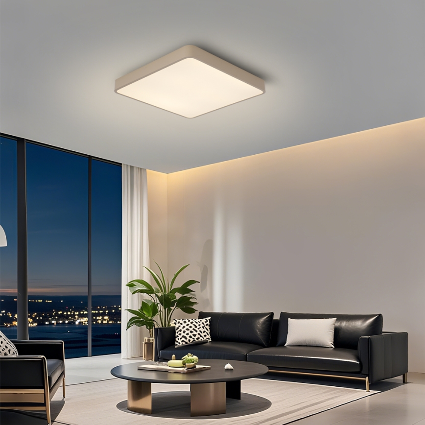 Brilagi - POOL LED Dimmable Ceiling Light LED/36W/230V 3000-6000K 40x40 cm Beige + Remote Control