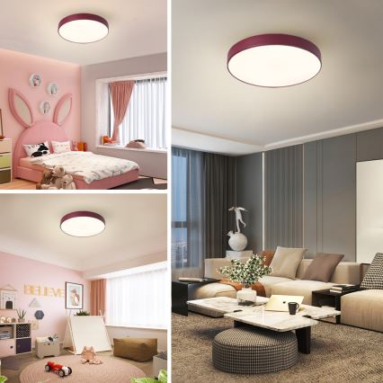 Brilagi - POOL LED Dimmable Ceiling Light LED/48W/230V 3000-6000K Ø 40 cm Burgundy + Remote Control