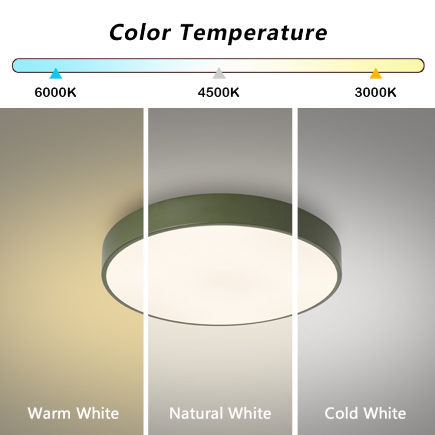 Brilagi - POOL LED Dimmable Ceiling Light LED/48W/230V 3000-6000K Ø 40 cm Green + Remote Control