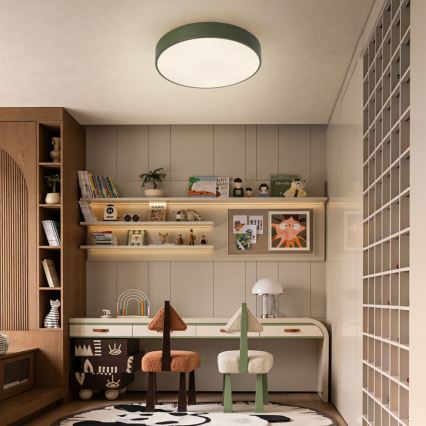 Brilagi - POOL LED Dimmable Ceiling Light LED/48W/230V 3000-6000K Ø 40 cm Green + Remote Control