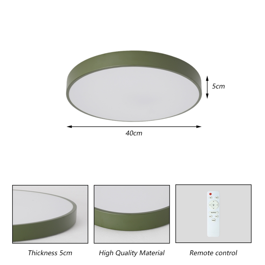Brilagi - POOL LED Dimmable Ceiling Light LED/48W/230V 3000-6000K Ø 40 cm Green + Remote Control
