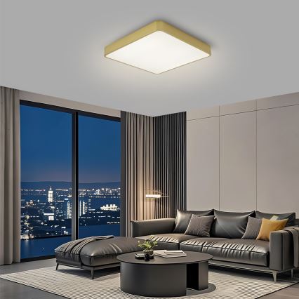 Brilagi - Dimmable POOL LED Ceiling Light LED/48W/230V 3000-6000K 50x50 cm Gold + Remote Control
