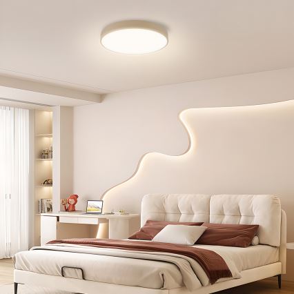 Brilagi - LED Dimmable Ceiling Lamp POOL LED/48W/230V 3000-6000K Ø 40 cm beige + remote control