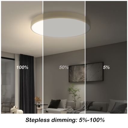 Brilagi - LED Dimmable Ceiling Lamp POOL LED/60W/230V 3000-6000K 50 cm Beige + Remote Control