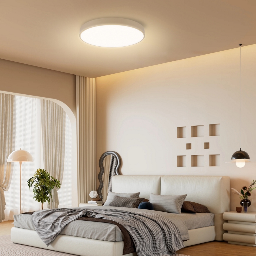 Brilagi - LED Dimmable Ceiling Lamp POOL LED/60W/230V 3000-6000K 50 cm Beige + Remote Control