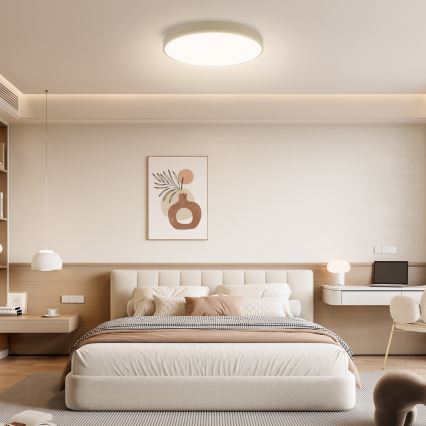 Brilagi - LED Dimmable Ceiling Lamp POOL LED/60W/230V 3000-6000K 50 cm Beige + Remote Control
