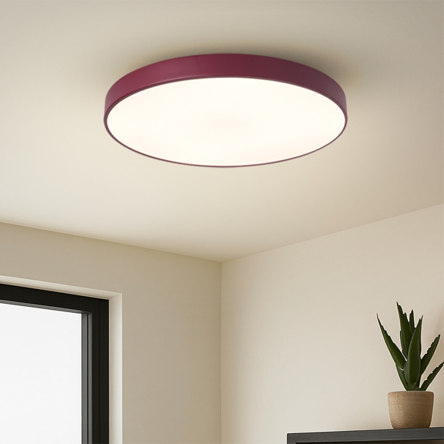 Brilagi - POOL LED Dimmable Ceiling Light LED/60W/230V 3000-6000K Ø 50 cm Burgundy + Remote Control