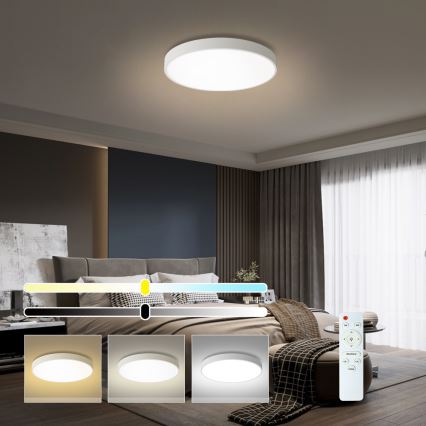 Brilagi - LED Dimmable Ceiling Light POOL LED/60W/230V 3000-6000K 60 cm White + Remote Control