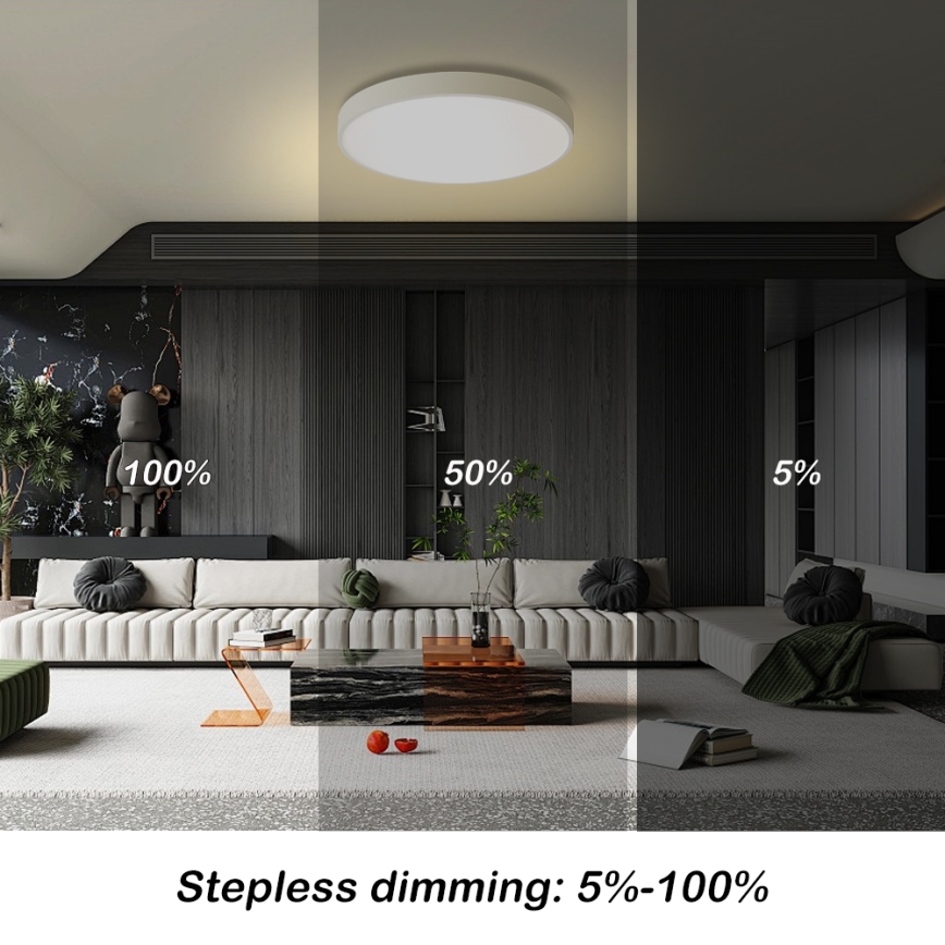 Brilagi - LED Dimmable Ceiling Light POOL LED/60W/230V 3000-6000K 60 cm White + Remote Control