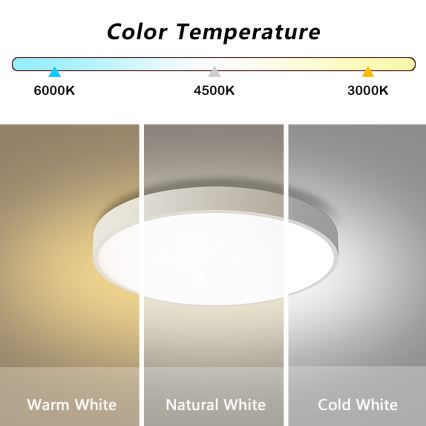 Brilagi - LED Dimmable Ceiling Light POOL LED/60W/230V 3000-6000K 60 cm White + Remote Control