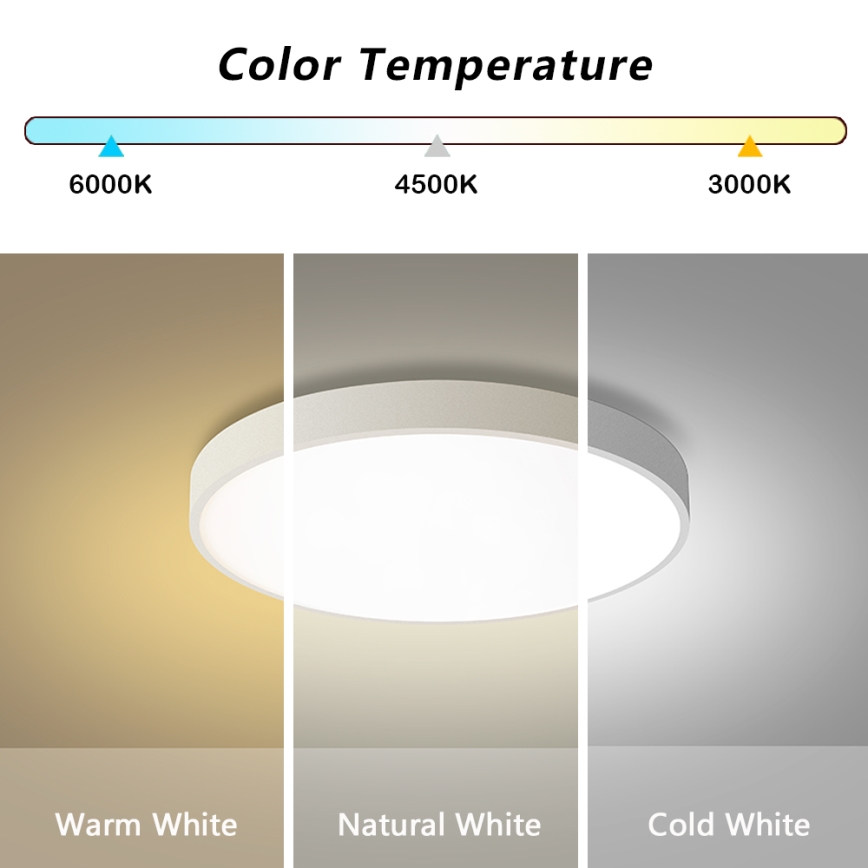 Brilagi - LED Dimmable Ceiling Light POOL LED/60W/230V 3000-6000K 60 cm White + Remote Control