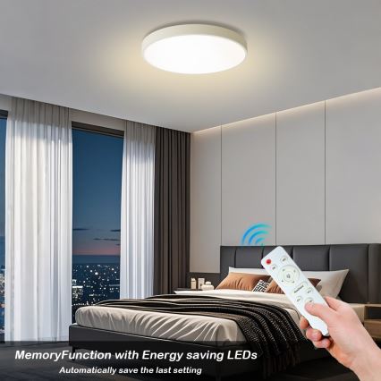Brilagi - LED Dimmable Ceiling Light POOL LED/60W/230V 3000-6000K 60 cm White + Remote Control