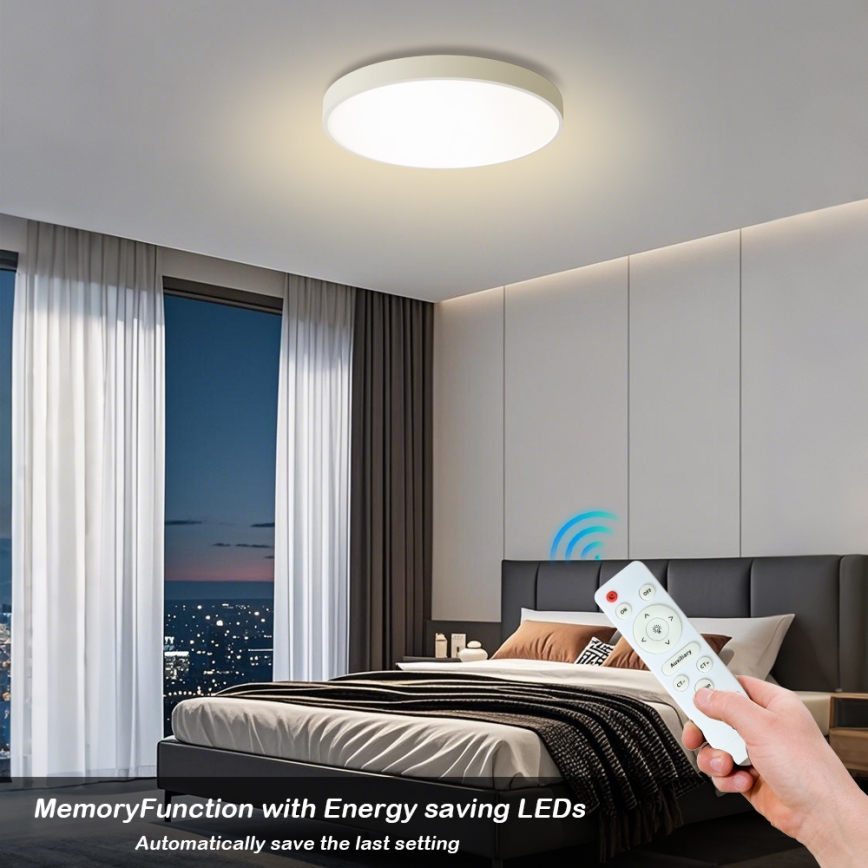 Brilagi - LED Dimmable Ceiling Light POOL LED/60W/230V 3000-6000K 60 cm White + Remote Control