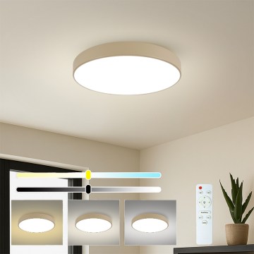 Brilagi - LED Dimmable Ceiling Light POOL LED/60W/230V 3000-6000K Ø 60 cm beige + remote control