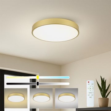 Brilagi - LED Dimmable Ceiling Light POOL LED/60W/230V 3000-6000K Ø 60 cm Gold + Remote Control
