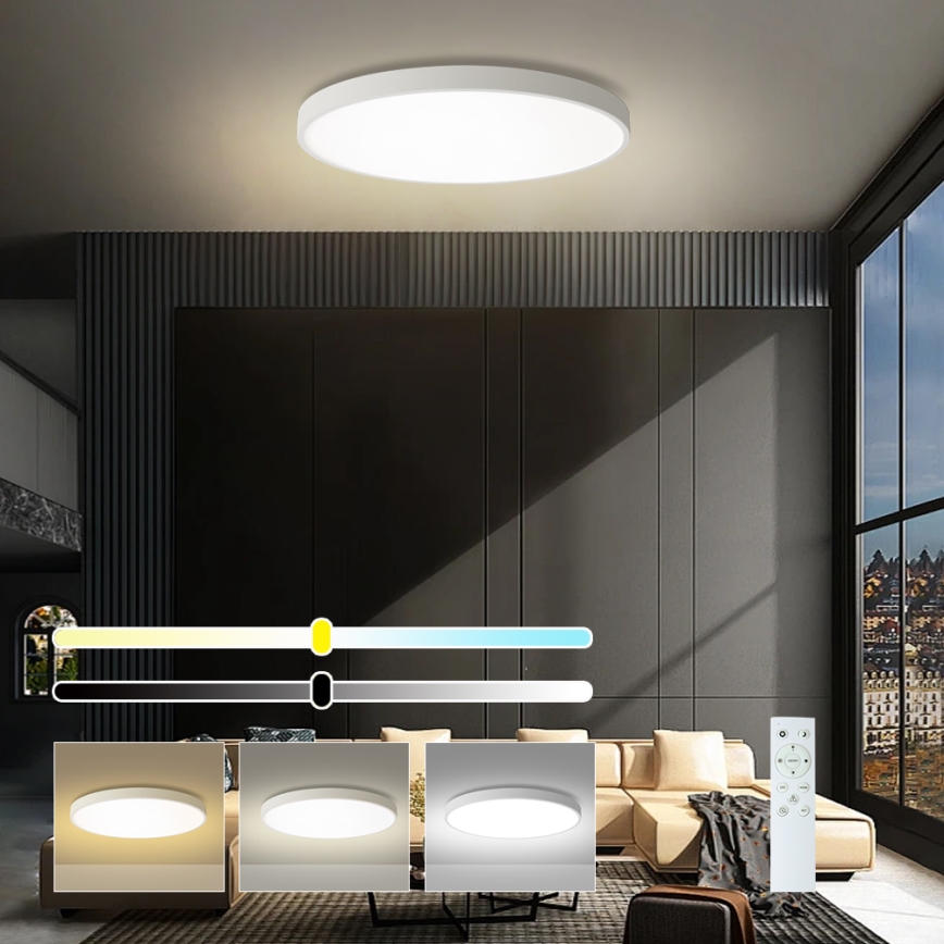 Brilagi - Dimmable Ceiling Light POOL SMART LED/100W/230V 3000-6000K 80 cm Wi-Fi Tuya White + Remote