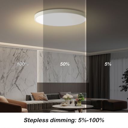 Brilagi - Dimmable Ceiling Light POOL SMART LED/100W/230V 3000-6000K 80 cm Wi-Fi Tuya White + Remote