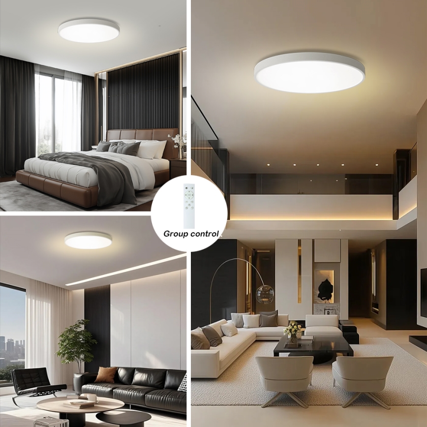 Brilagi - Dimmable Ceiling Light POOL SMART LED/100W/230V 3000-6000K 80 cm Wi-Fi Tuya White + Remote