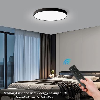Brilagi - LED Dimmable Ceiling Light POOL SMART LED/128W/230V 3000-6000K 100 cm Wi-Fi Tuya Black + Remote Control