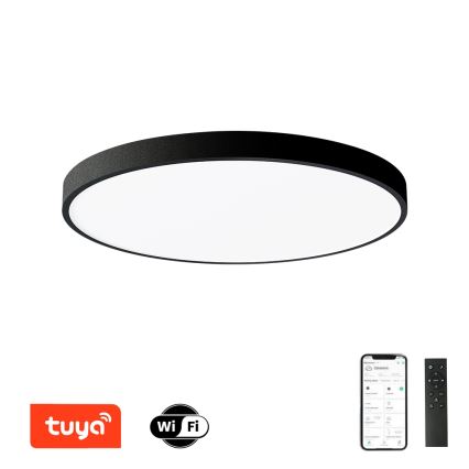 Brilagi - LED Dimmable Ceiling Light POOL SMART LED/128W/230V 3000-6000K 100 cm Wi-Fi Tuya Black + Remote Control