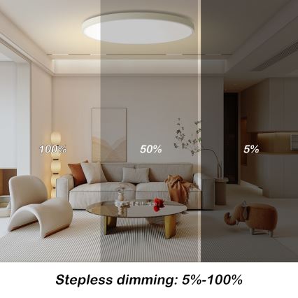 Brilagi - LED Dimmable Ceiling Light POOL SMART LED/128W/230V 3000-6000K 100 cm Wi-Fi Tuya White + Remote Control