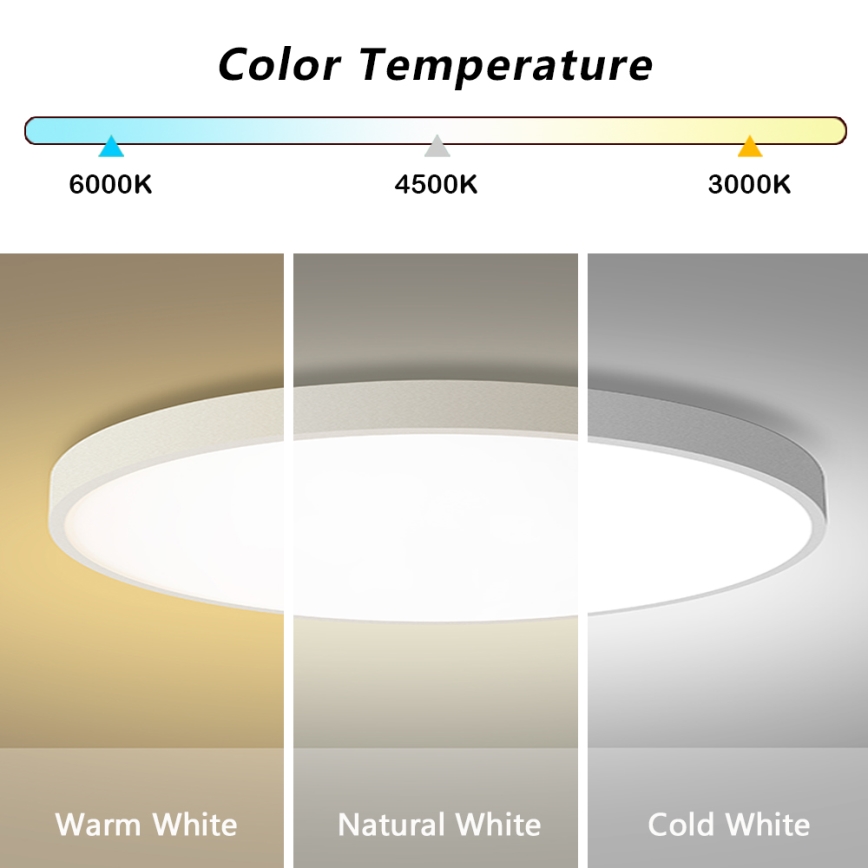 Brilagi - LED Dimmable Ceiling Light POOL SMART LED/128W/230V 3000-6000K 100 cm Wi-Fi Tuya White + Remote Control