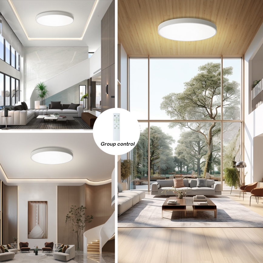 Brilagi - LED Dimmable Ceiling Light POOL SMART LED/128W/230V 3000-6000K 100 cm Wi-Fi Tuya White + Remote Control