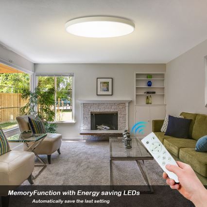 Brilagi - LED Dimmable Ceiling Light POOL SMART LED/128W/230V 3000-6000K 100 cm Wi-Fi Tuya White + Remote Control