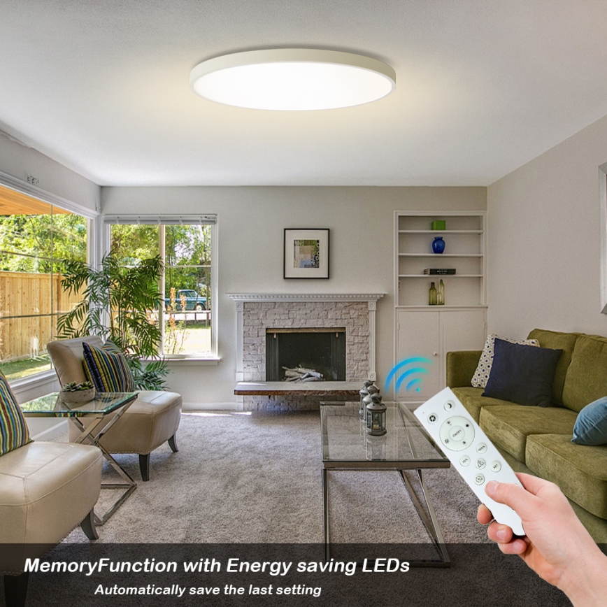 Brilagi - LED Dimmable Ceiling Light POOL SMART LED/128W/230V 3000-6000K 100 cm Wi-Fi Tuya White + Remote Control