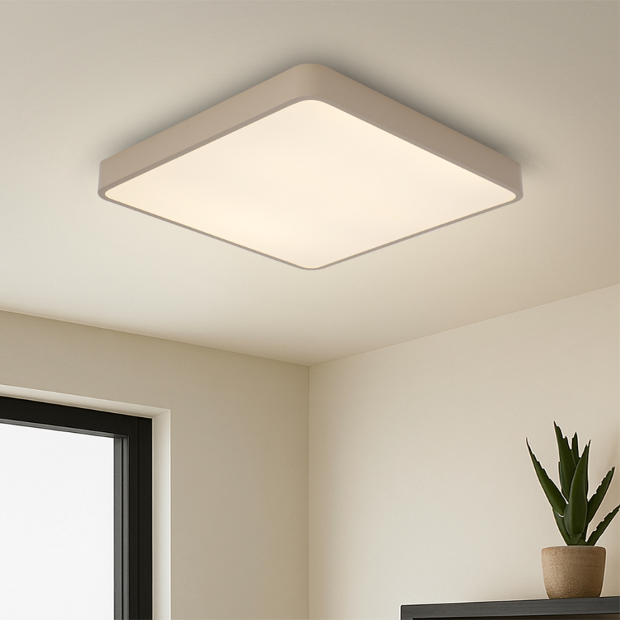 BRILAGI - POOL SQUARE LED Dimmable Ceiling Light LED/36W/230V 3000-6000K 40x40 cm Beige + Remote Control