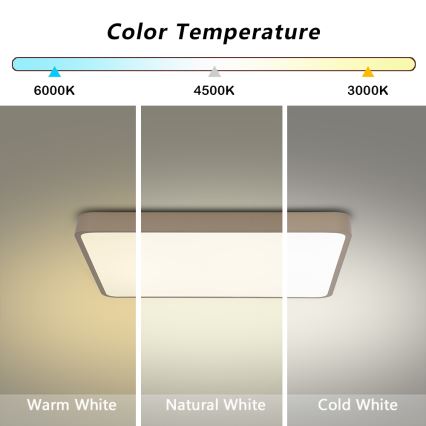 BRILAGI - POOL SQUARE LED Dimmable Ceiling Light LED/36W/230V 3000-6000K 40x40 cm Beige + Remote Control