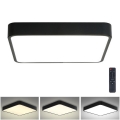 Brilagi - LED Dimmable ceiling light POOL SQUARE LED/36W/230V 3000-6000K 40x40 cm black + remote control