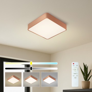 BRILAGI - LED Dimmable ceiling light POOL SQUARE LED/36W/230V 3000-6000K 40x40 cm copper + remote control