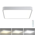 Brilagi - LED Dimmable ceiling light POOL SQUARE LED/36W/230V 3000-6000K 40x40 cm white + remote control
