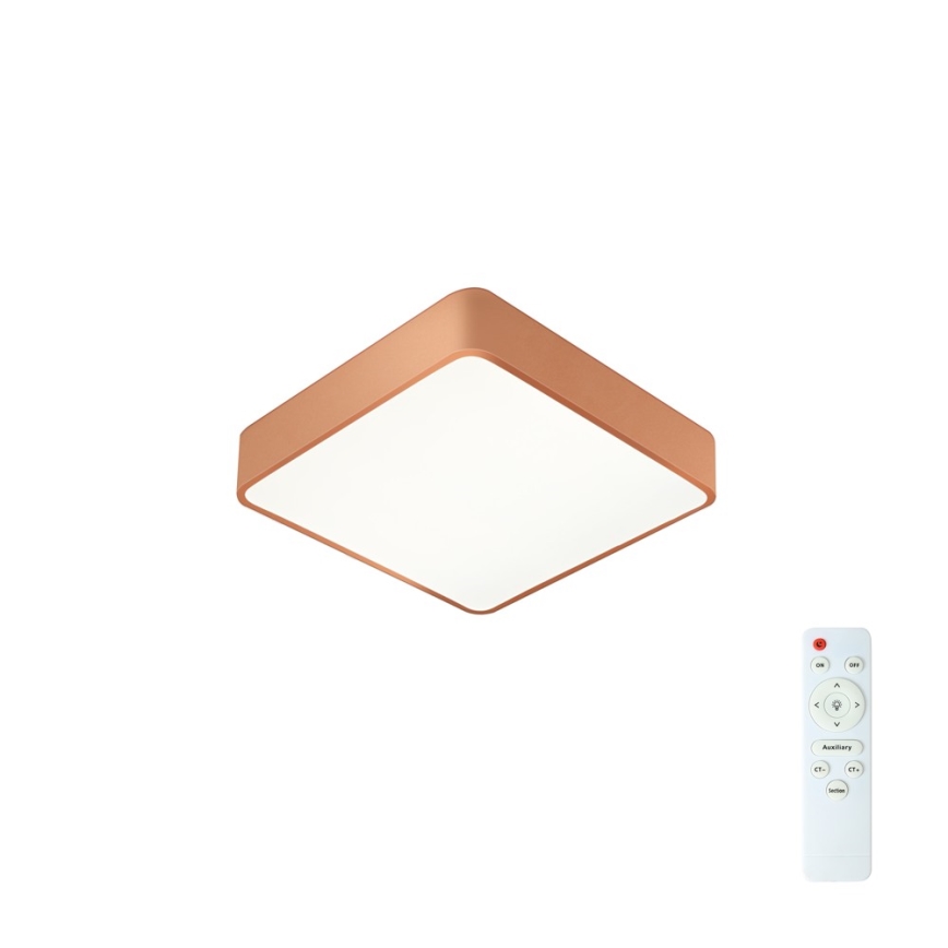 BRILAGI - LED Dimmable ceiling light POOL SQUARE LED/36W/230V 3000-6000K 40x40 cm copper + remote control