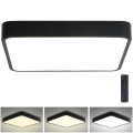 Brilagi - LED Dimmable ceiling light POOL SQUARE LED/48W/230V 3000-6000K 50x50 cm black + remote control