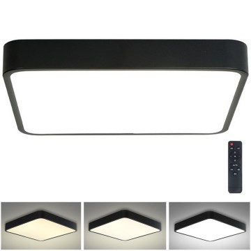 Brilagi - LED Dimmable ceiling light POOL SQUARE LED/48W/230V 3000-6000K 50x50 cm black + remote control