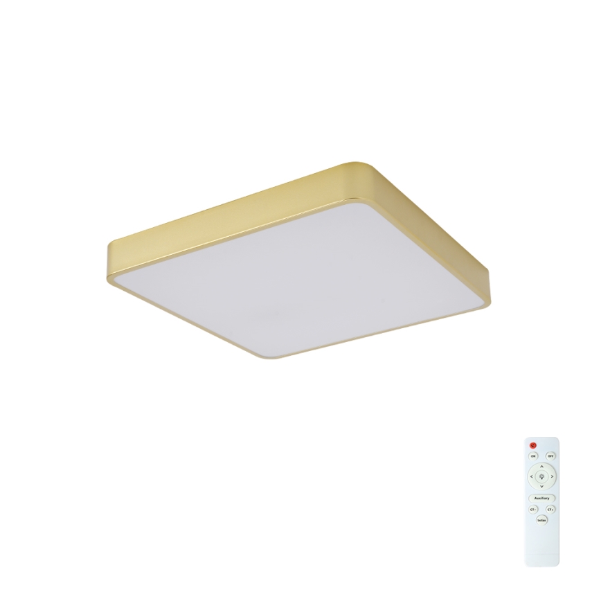 BRILAGI - Dimmable POOL SQUARE LED Ceiling Light LED/48W/230V 3000-6000K 50x50 cm Gold + Remote Control