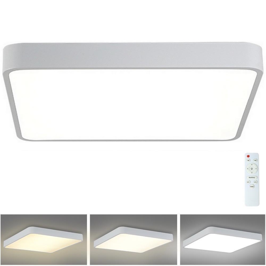 Brilagi - LED Dimmable ceiling light POOL SQUARE LED/48W/230V 3000-6000K 50x50 cm white + remote control