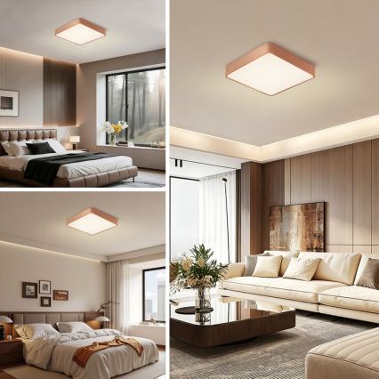 BRILAGI - LED dimmable ceiling light POOL SQUARE LED/48W/230V 3000-6000K 50x50 cm copper + remote control