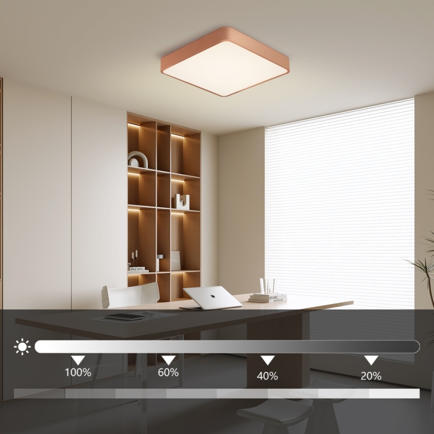 BRILAGI - LED dimmable ceiling light POOL SQUARE LED/48W/230V 3000-6000K 50x50 cm copper + remote control