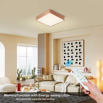 BRILAGI - LED dimmable ceiling light POOL SQUARE LED/48W/230V 3000-6000K 50x50 cm copper + remote control