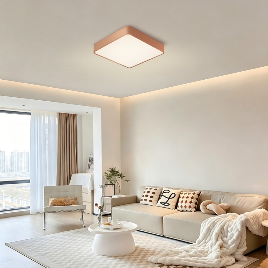 BRILAGI - LED dimmable ceiling light POOL SQUARE LED/48W/230V 3000-6000K 50x50 cm copper + remote control